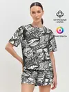 Женская пижама с шортами / Тату ретро