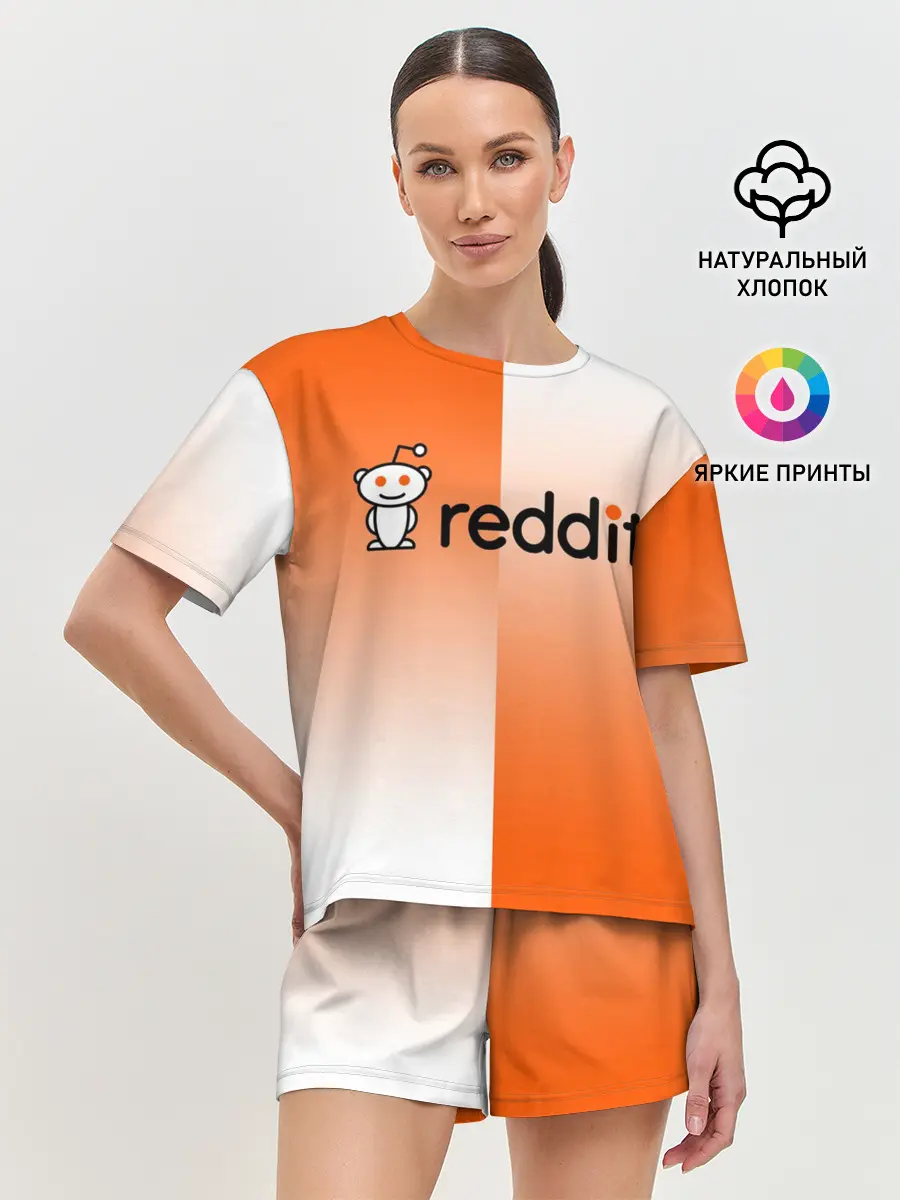 Женская пижама с шортами / REDDIT / РЕДДИТ / ГРАДИЕНТ