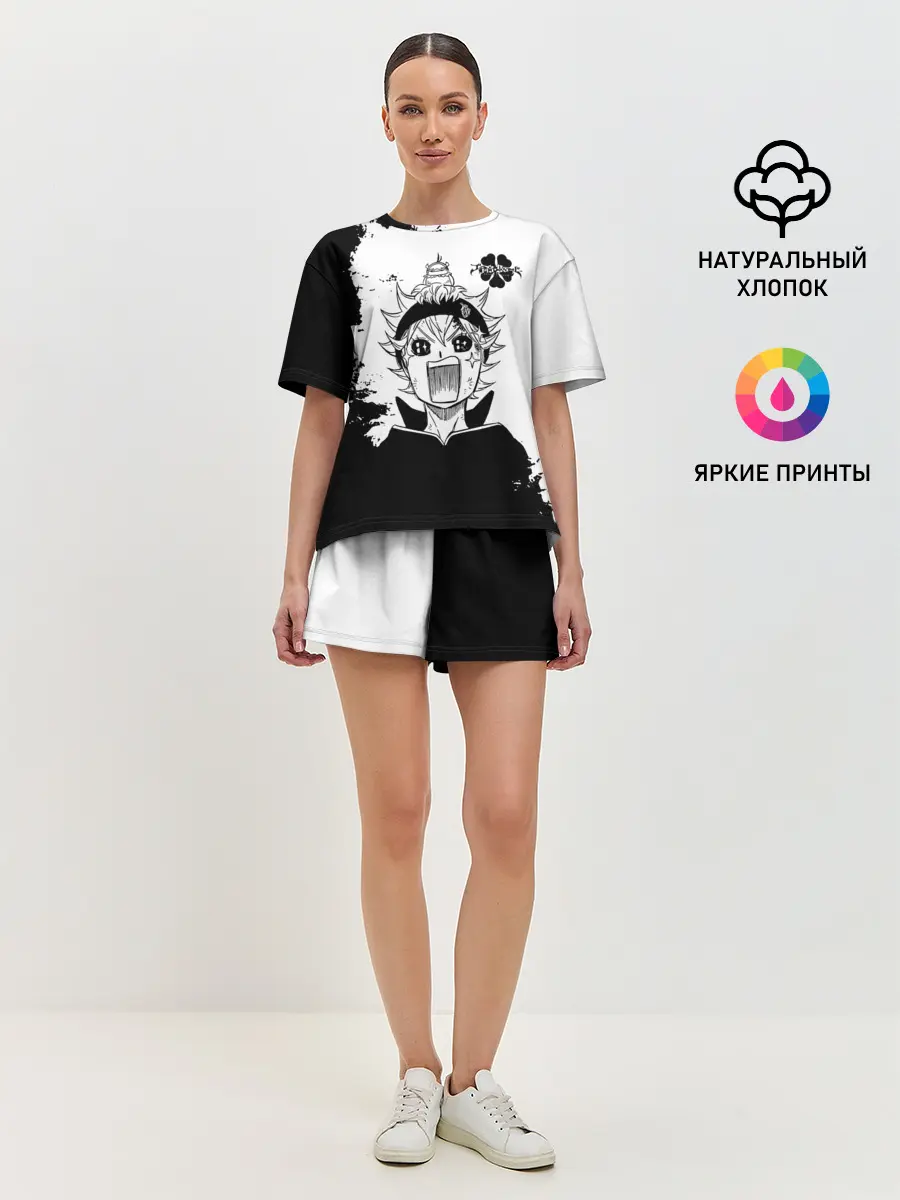 Женская пижама с шортами / Чёрный клевер кричащий Аста