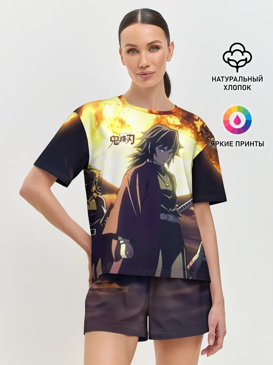Женская пижама с шортами / Demon Slayer: Kimetsu no Yaiba