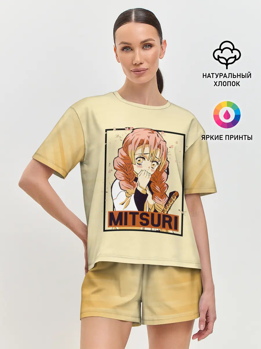 Женская пижама с шортами / Mitsuri Kanroji | Kimetsu no Yaiba