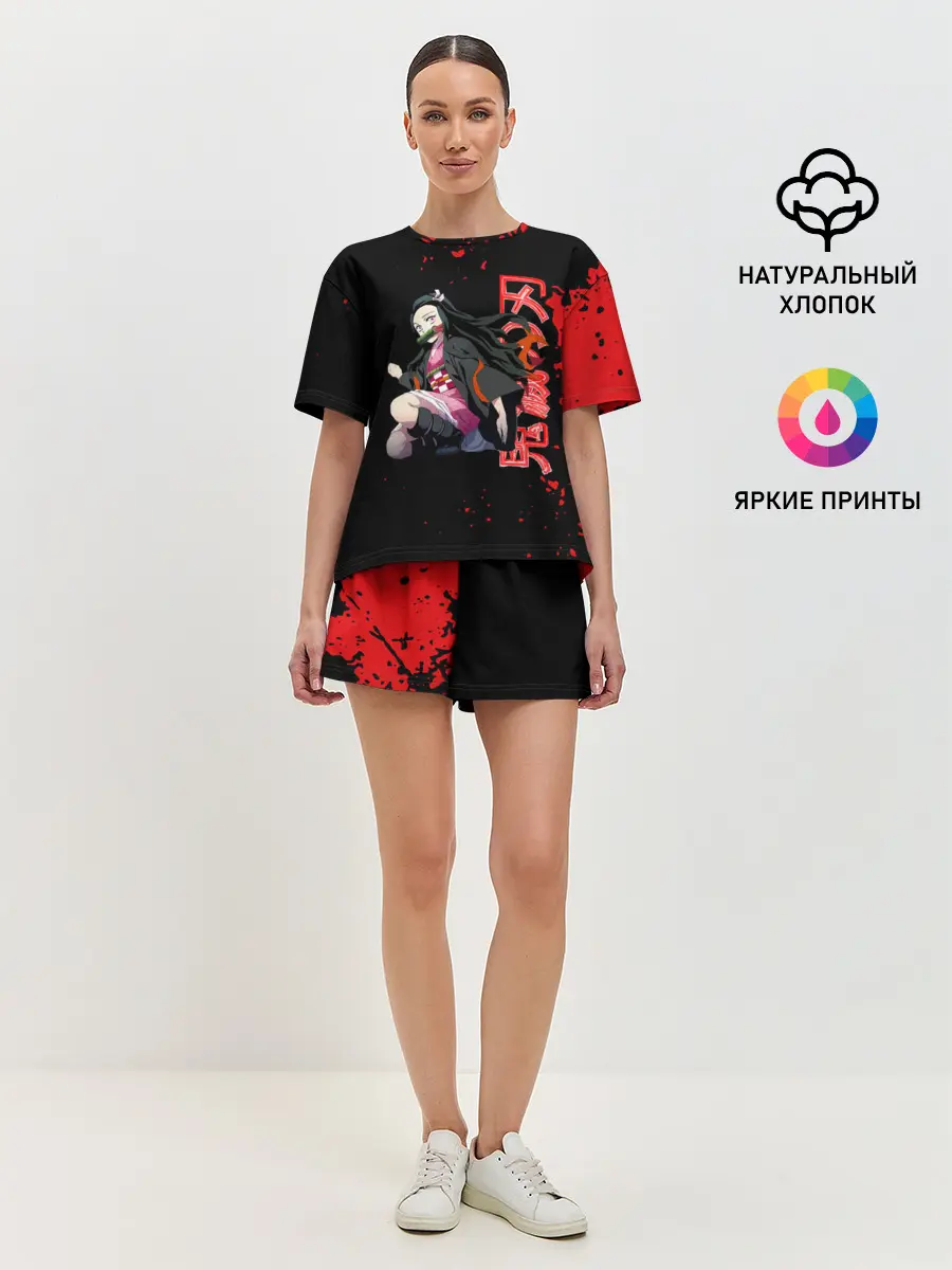 Женская пижама с шортами / Незуко Камадо Kimetsu no Yaiba