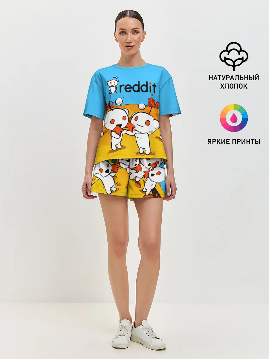 Женская пижама с шортами / REDDIT / РЕДДИТ / UPVOTE ART
