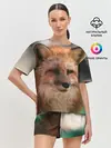 Женская пижама с шортами / Строгая лисица