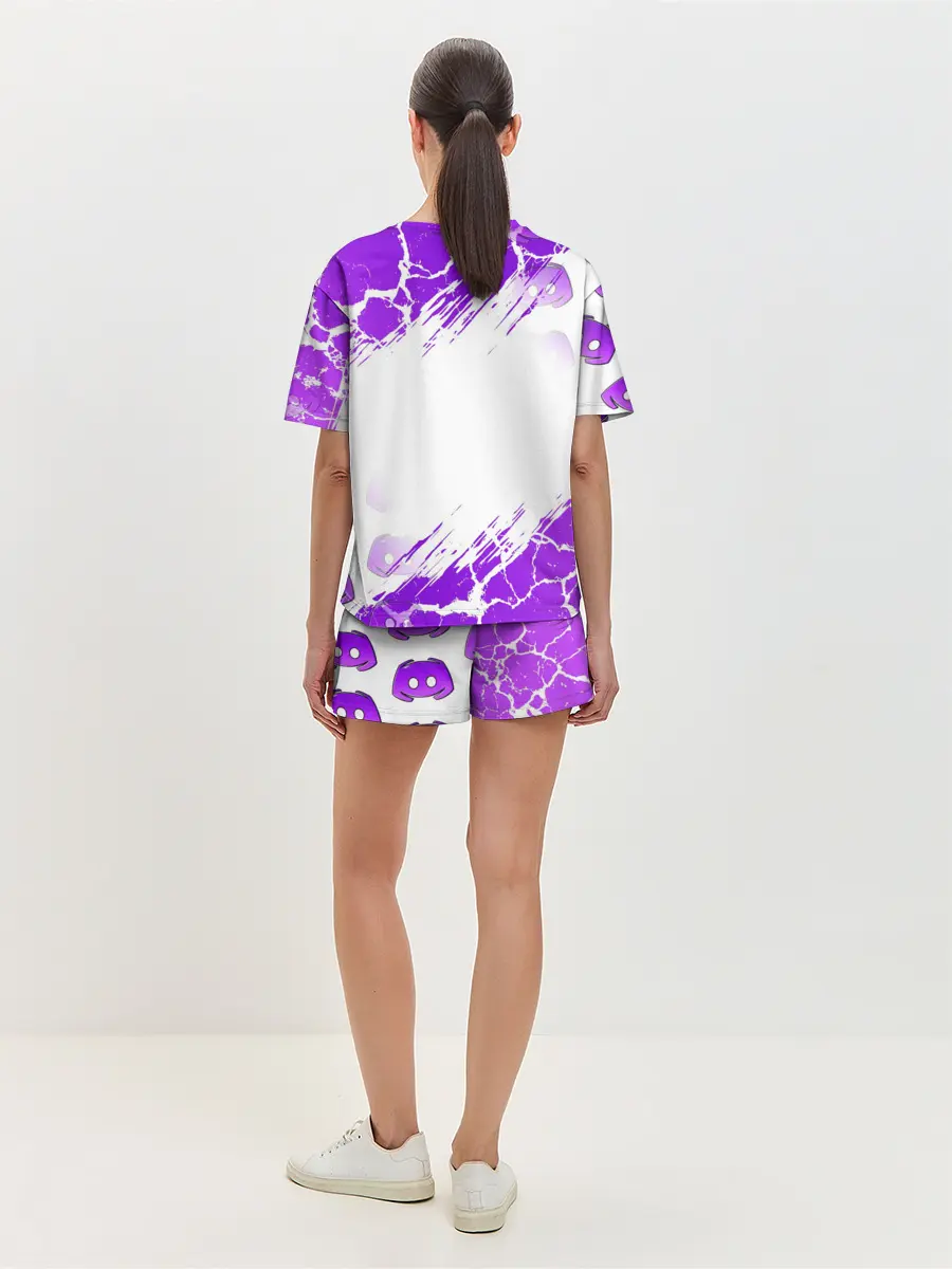 Женская пижама с шортами / DISCORD / ДИСКОРД / ТРЕЩИНЫ