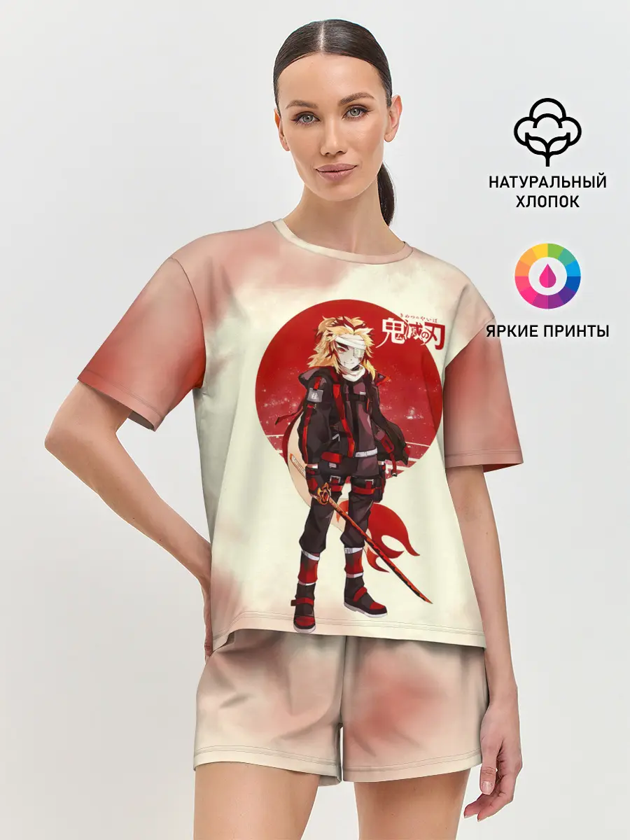 Женская пижама с шортами / Кенджиро Ренгоку Kimetsu no Yaiba