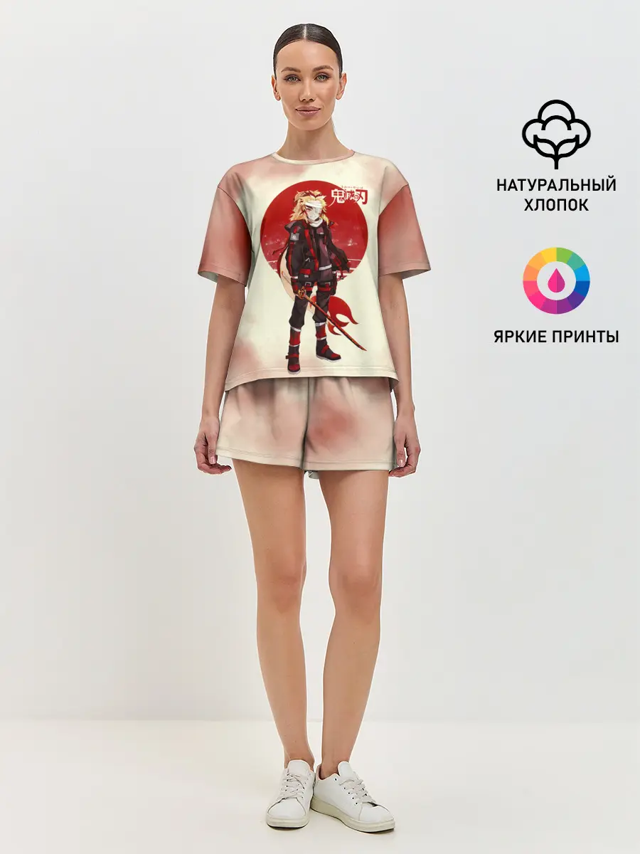 Женская пижама с шортами / Кенджиро Ренгоку Kimetsu no Yaiba