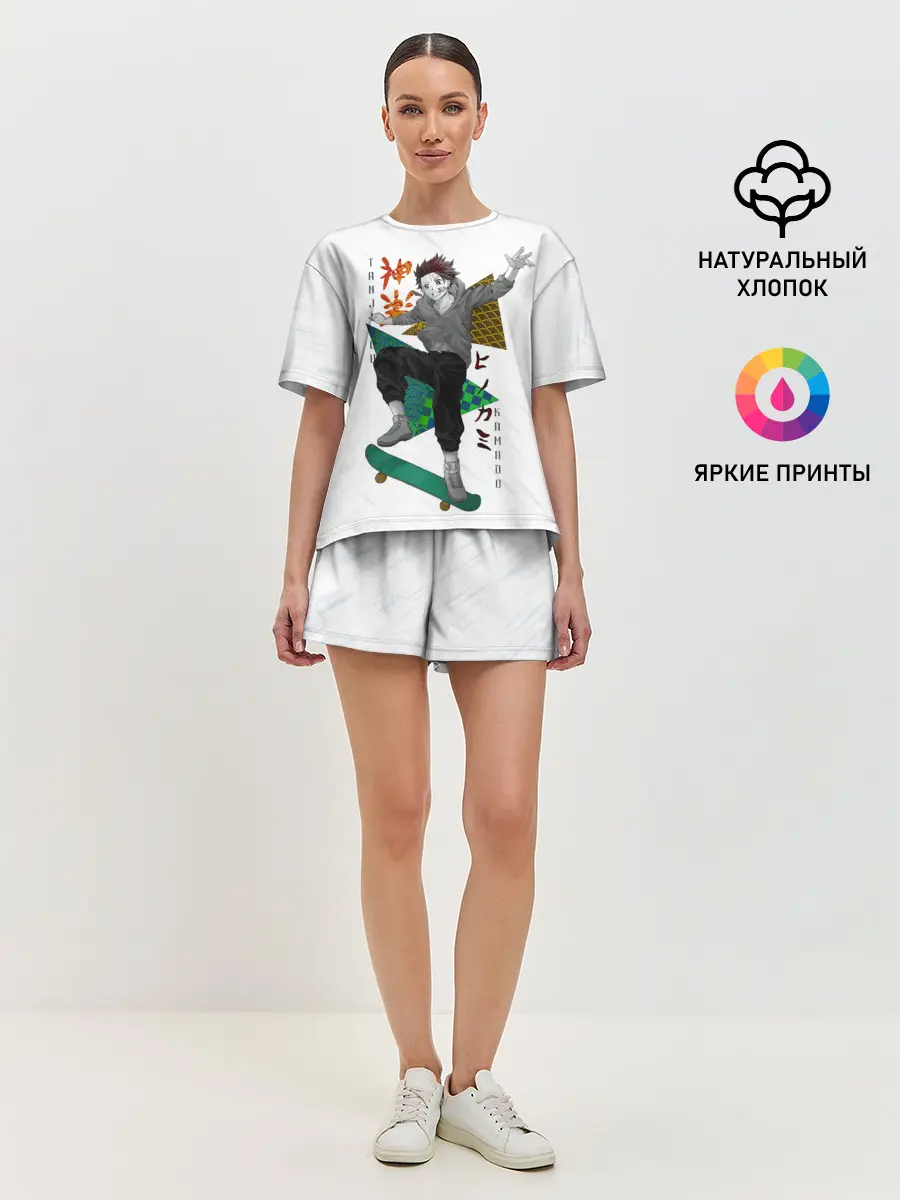 Женская пижама с шортами / Танджиро Камадо Kimetsu no Yaiba