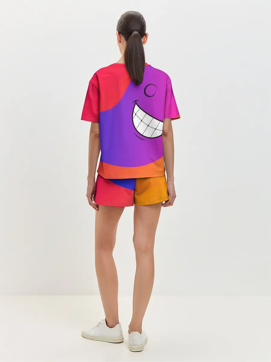 Женская пижама с шортами / Градиент призрак