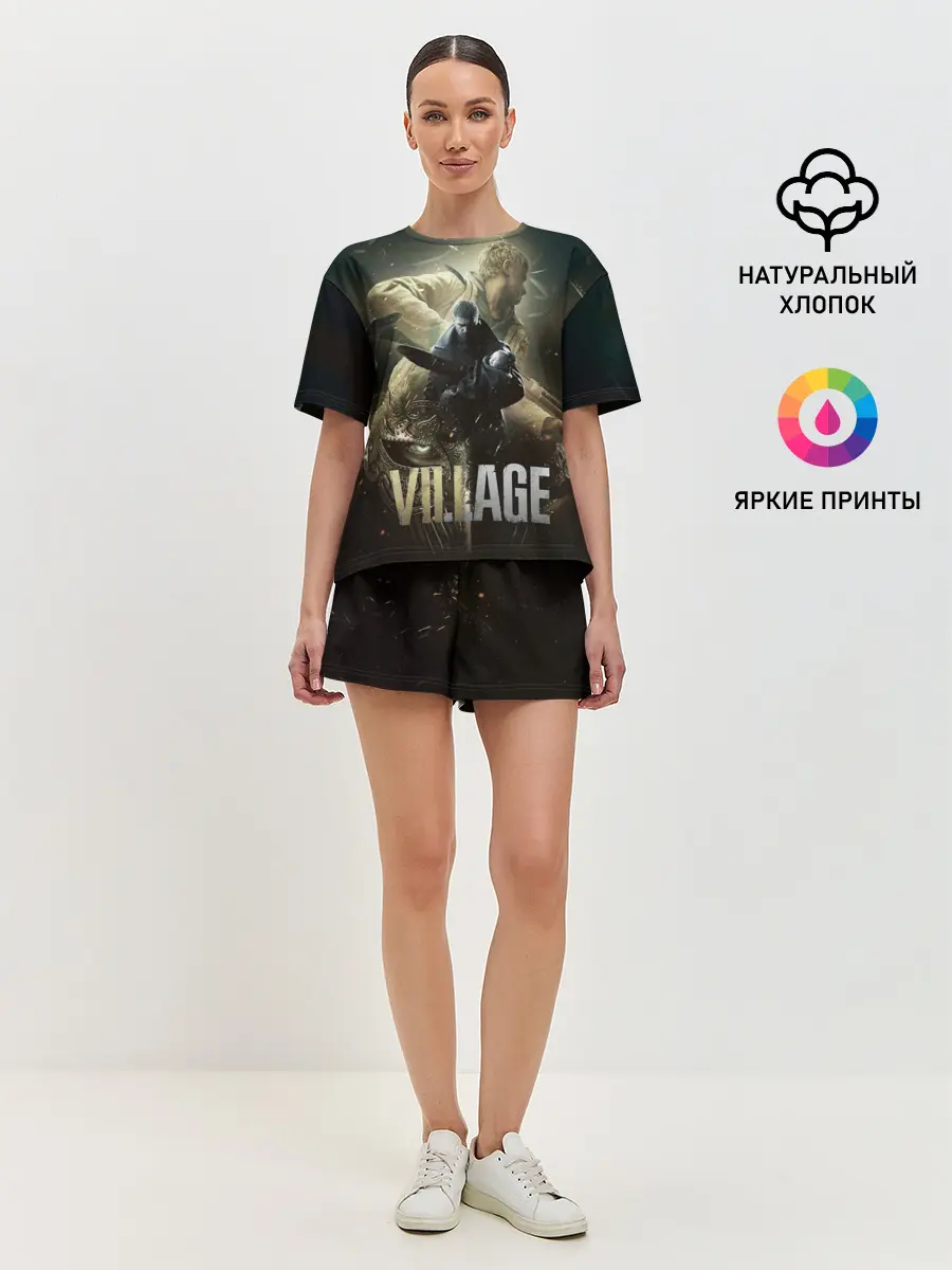 Женская пижама с шортами / Итан,Крис и деревня RE8