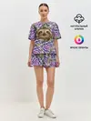 Женская пижама с шортами / Ленивец среди цветов