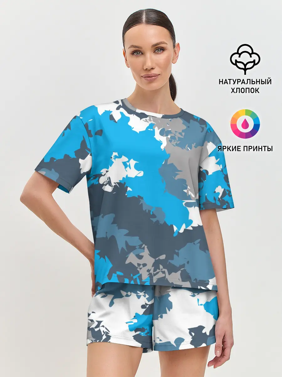 Женская пижама с шортами / Камуфляж