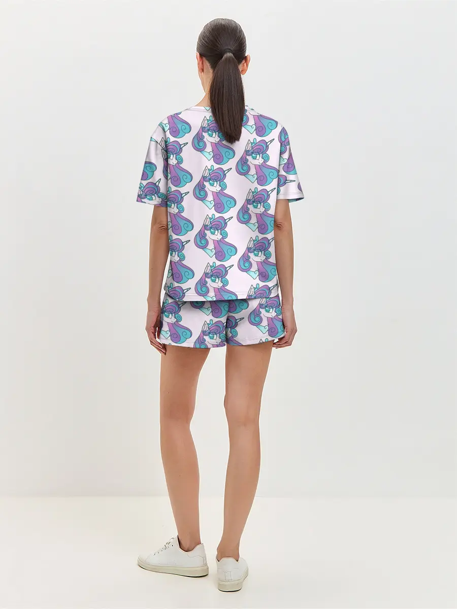 Женская пижама с шортами / Пони узор