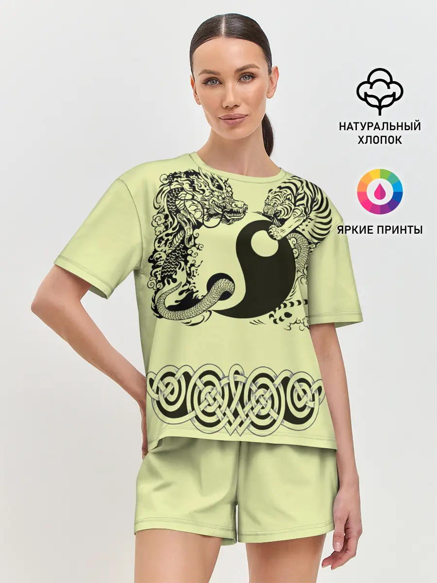 Женская пижама с шортами / кельтский узор