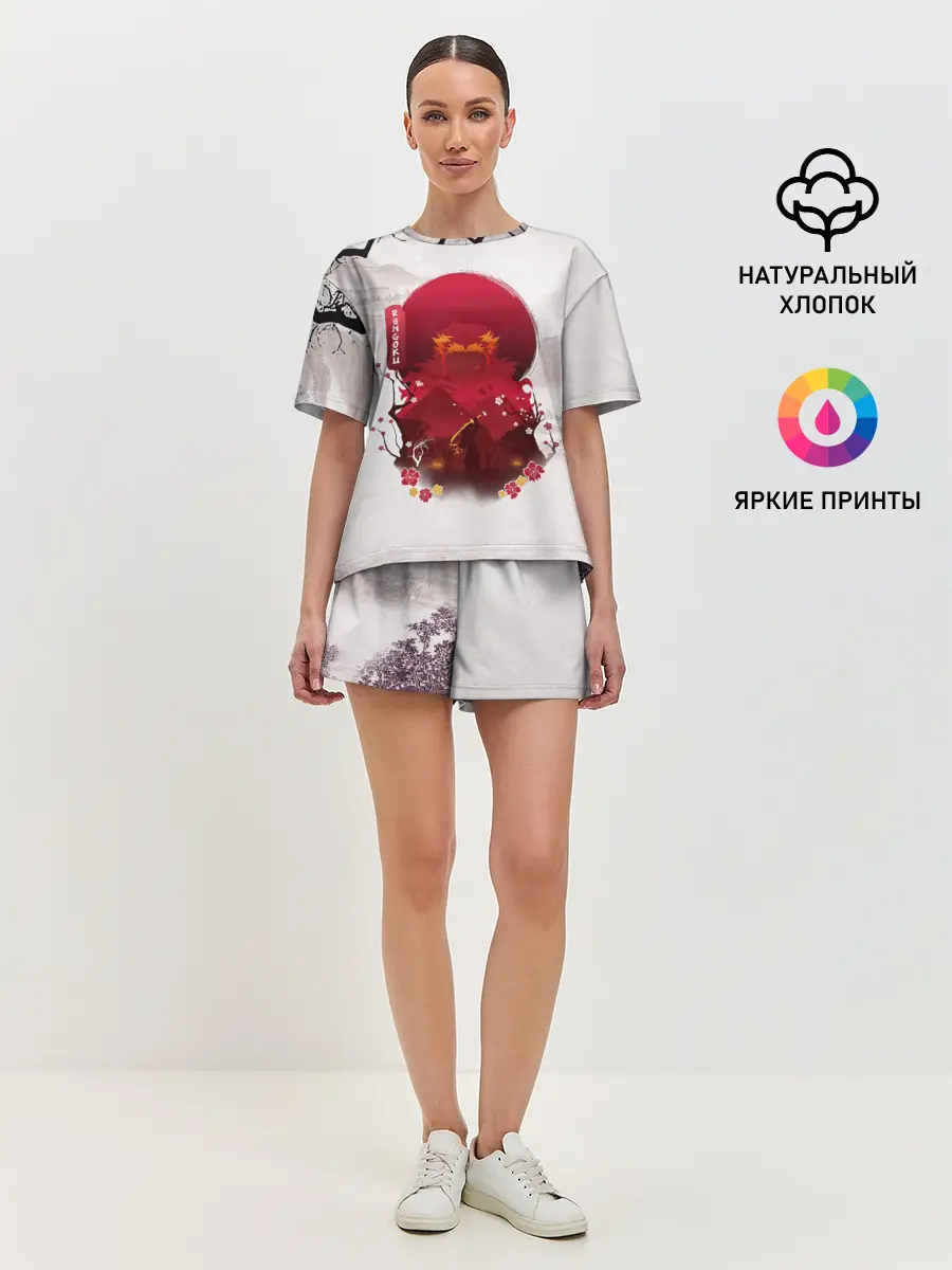 Женская пижама с шортами / Кенджиро Ренгоку Kimetsu no Yaiba