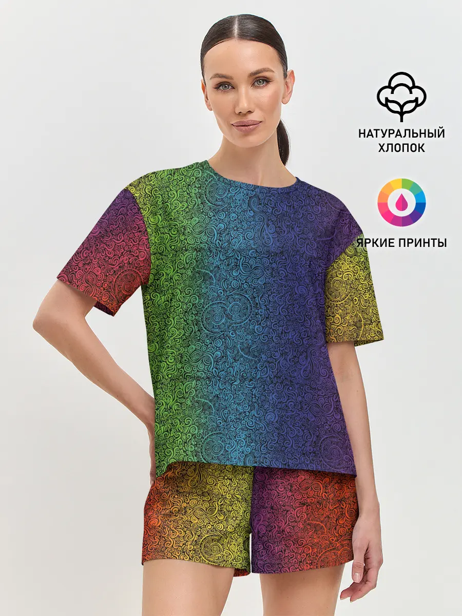 Женская пижама с шортами / Узор