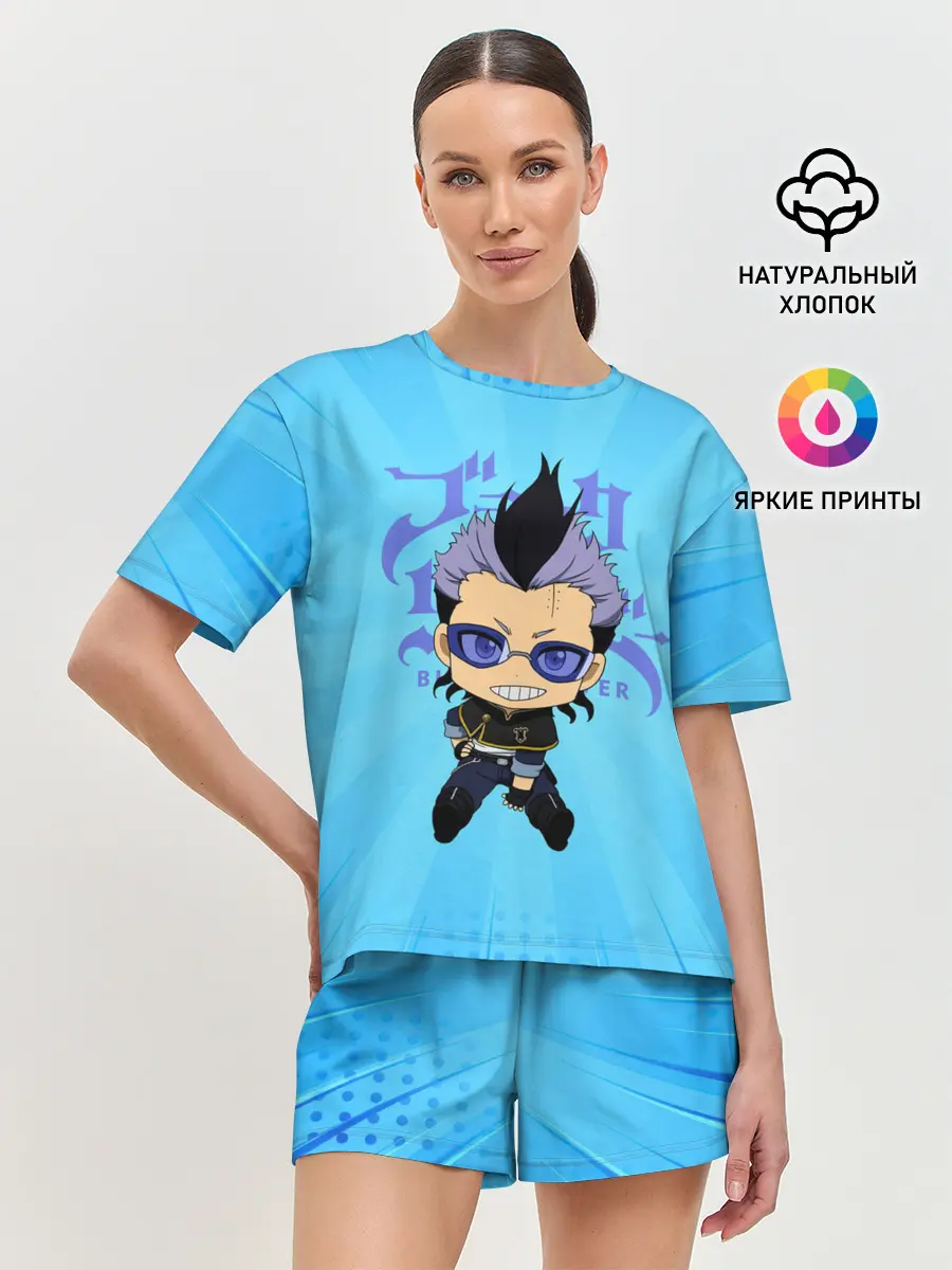 Женская пижама с шортами / Магна Свинг | Чёрный Клевер