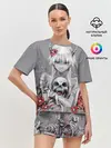 Женская пижама с шортами / Девушка с черепом