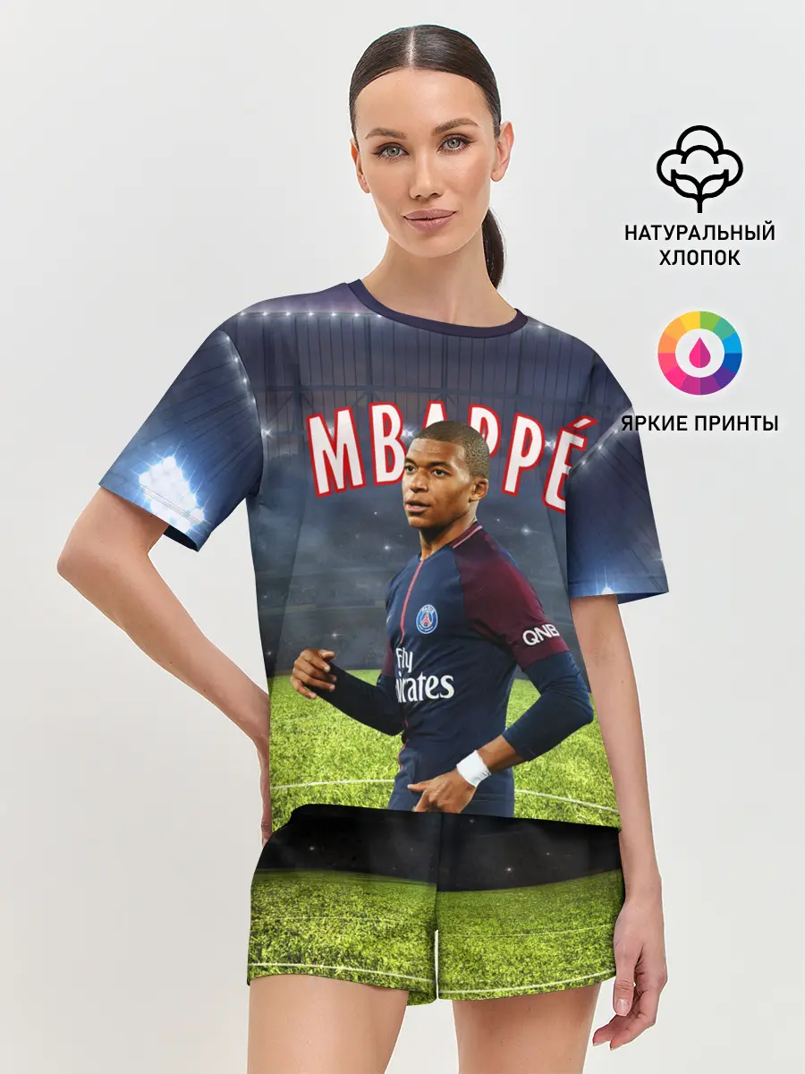Женская пижама с шортами / КИЛИАН МБАППЕ / KYLIAN MBAPPE
