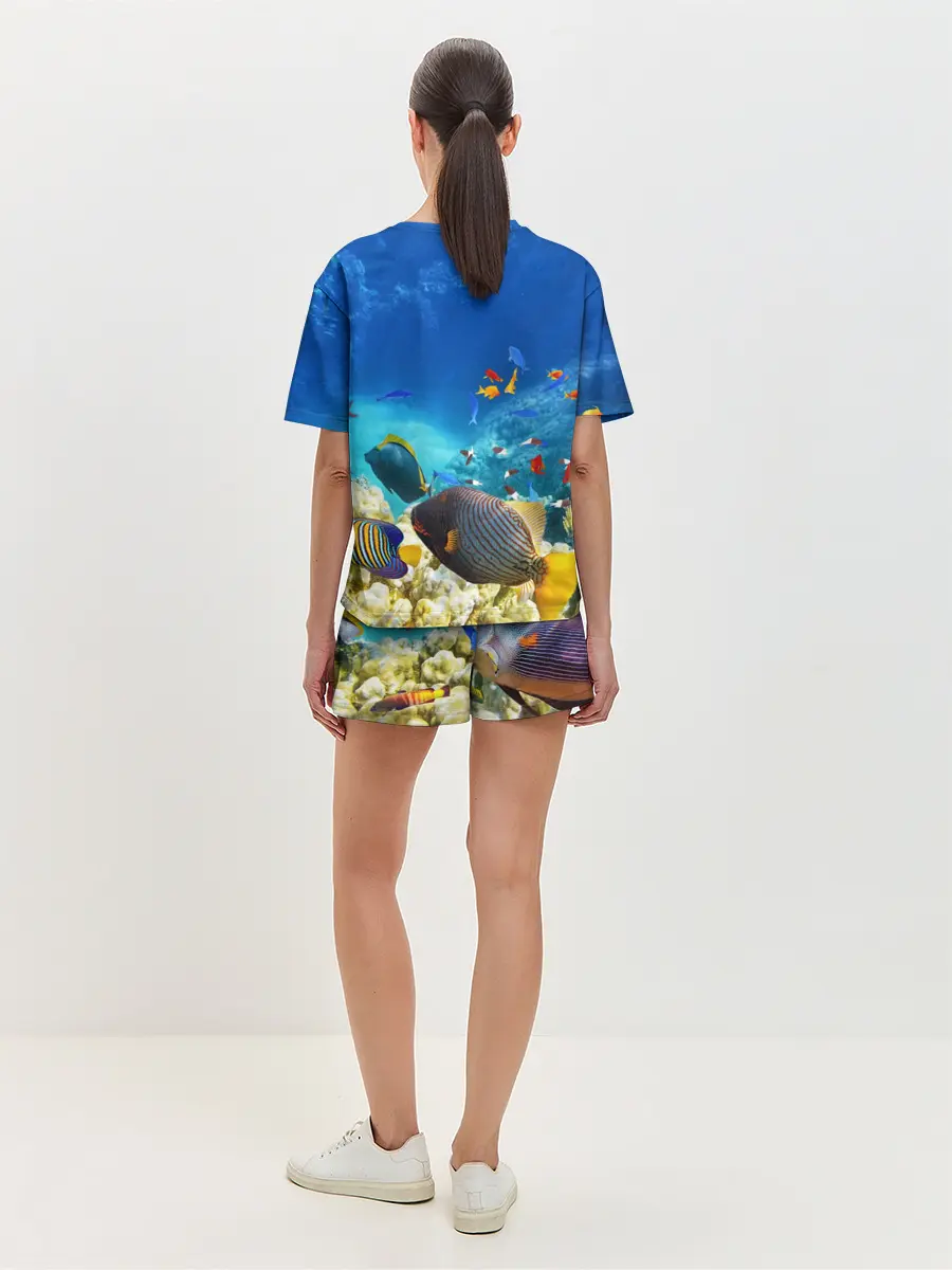 Женская пижама с шортами / Морской мир