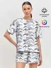 Женская пижама с шортами / киты паттерн