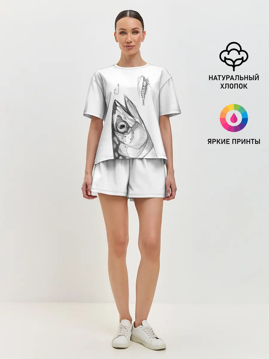 Женская пижама с шортами / рыбка