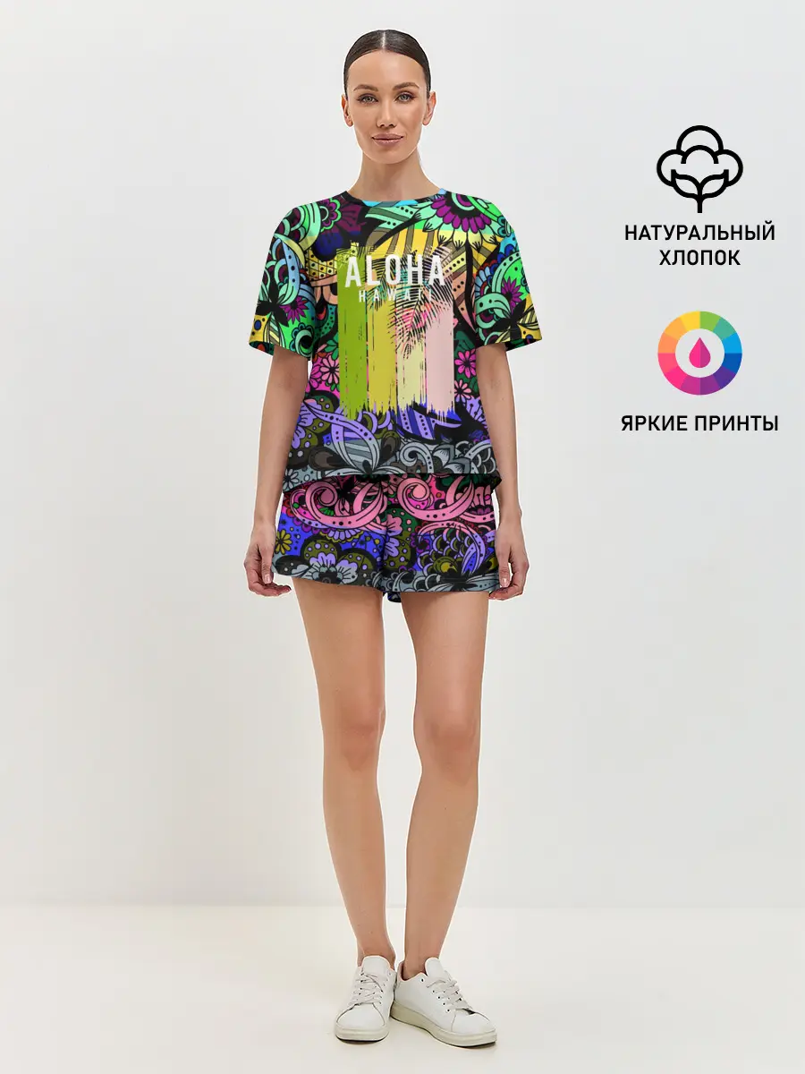 Женская пижама с шортами / АЛОХА ГАВАЙИ | ALOHA HAWAII