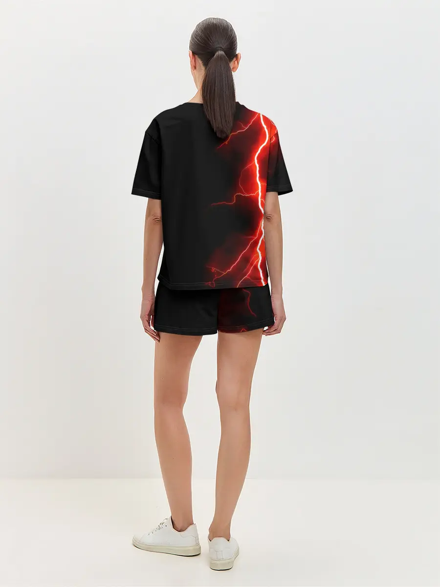 Женская пижама с шортами / Черные быки | Черный Клевер