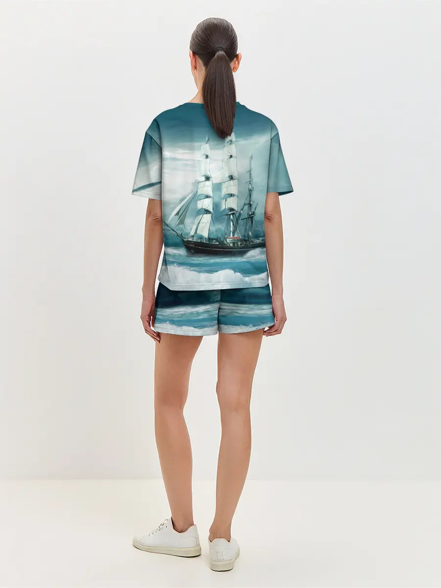 Женская пижама с шортами / Парусник