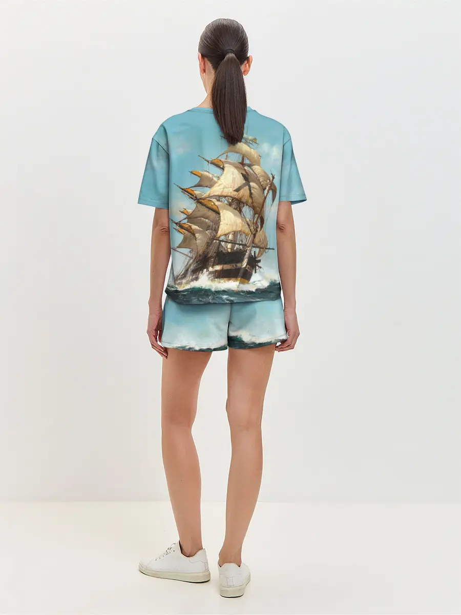 Женская пижама с шортами / Парусник