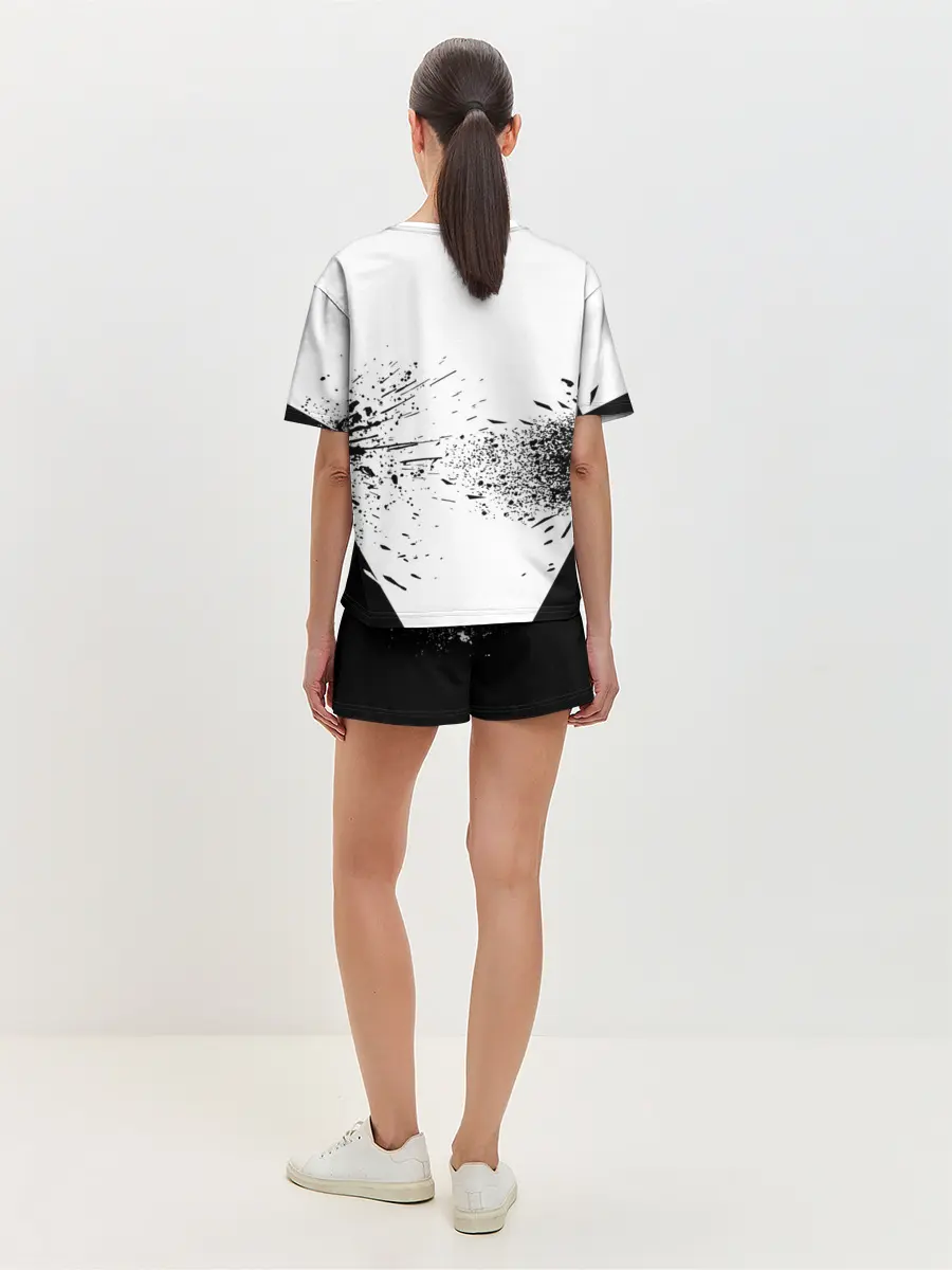 Женская пижама с шортами / Чёрный клевер с иероглифами