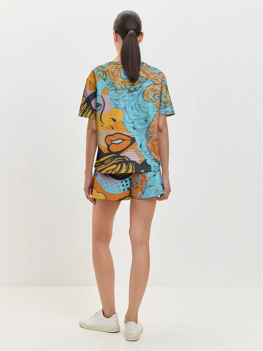 Женская пижама с шортами / Граффити арт