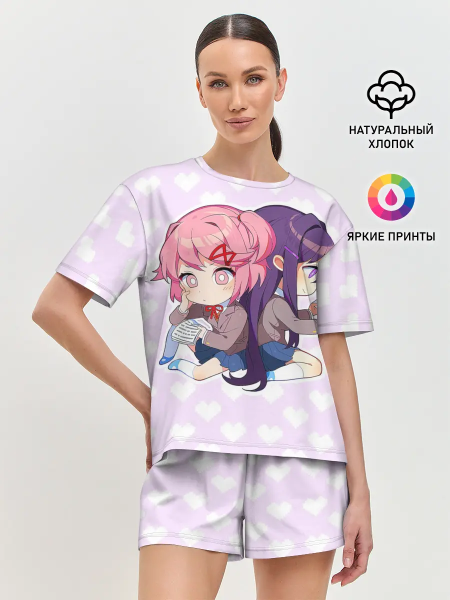 Женская пижама с шортами / Chibi Natsuki and Yuri