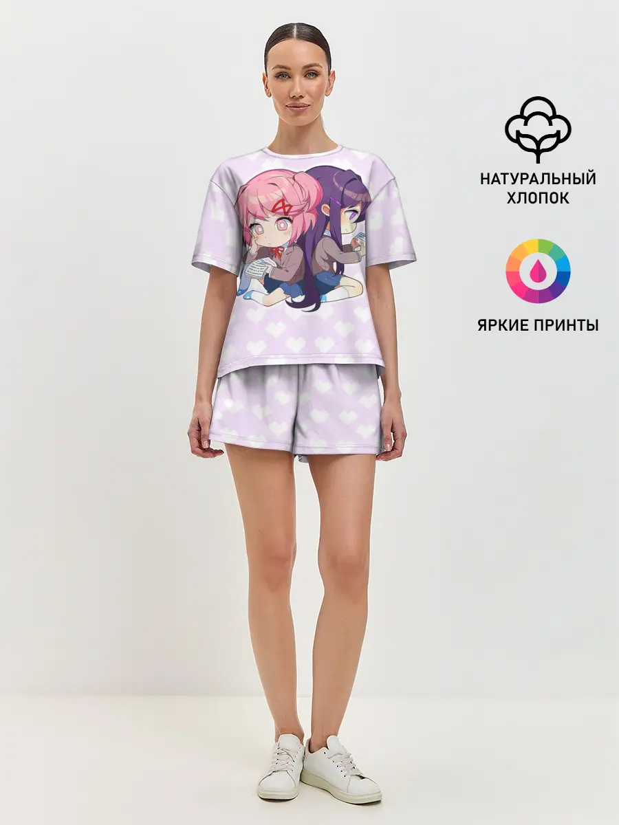 Женская пижама с шортами / Chibi Natsuki and Yuri