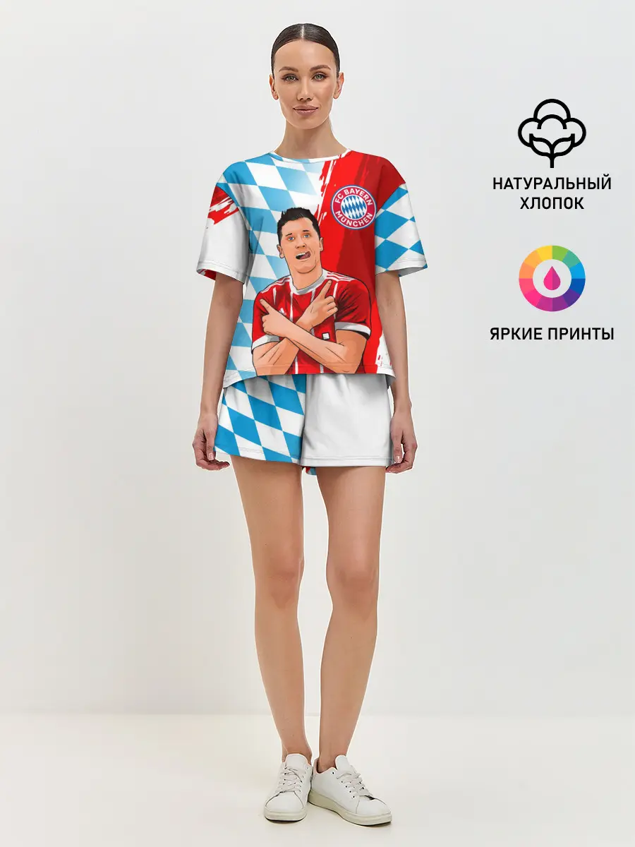 Женская пижама с шортами / РОБЕРТ ЛЕВАНДОВСКИ / БАВАРИЯ