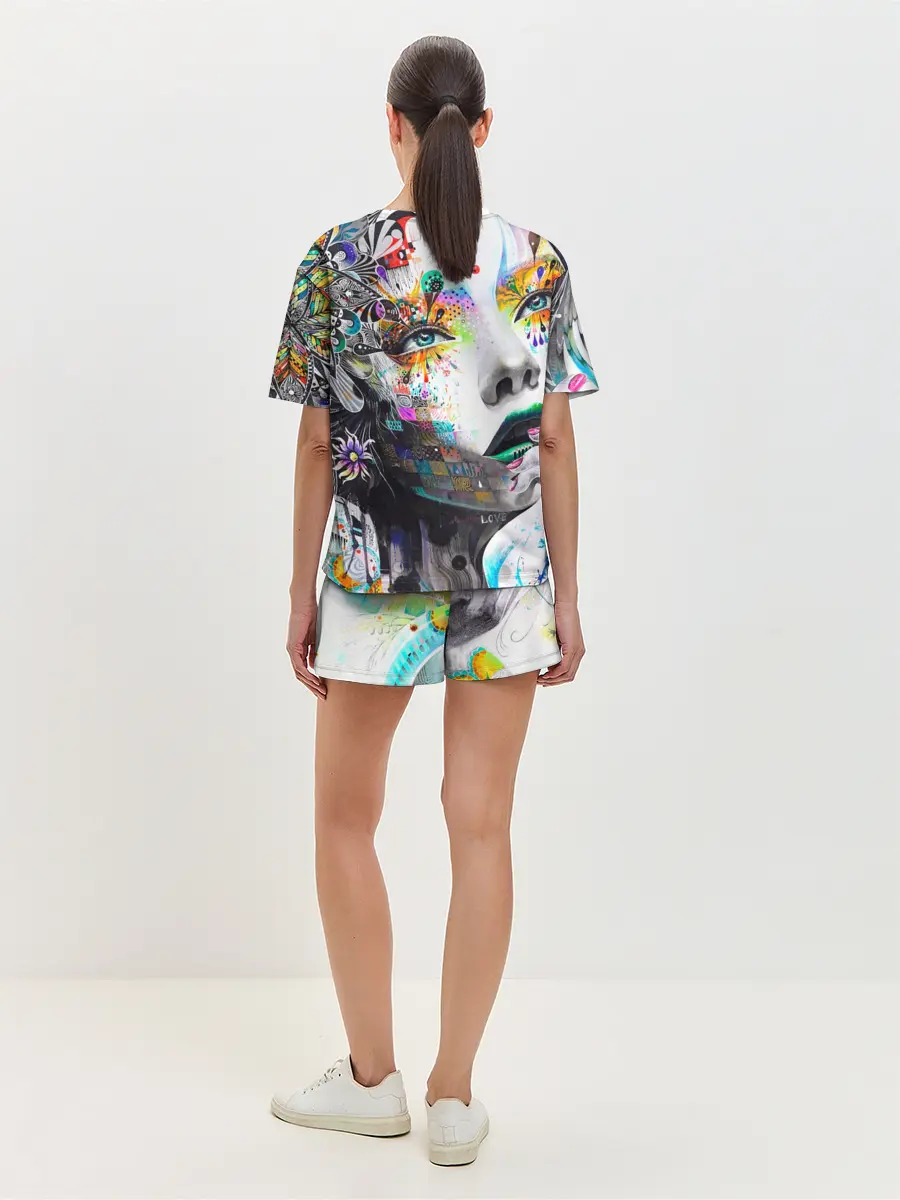 Женская пижама с шортами / Абстрактная