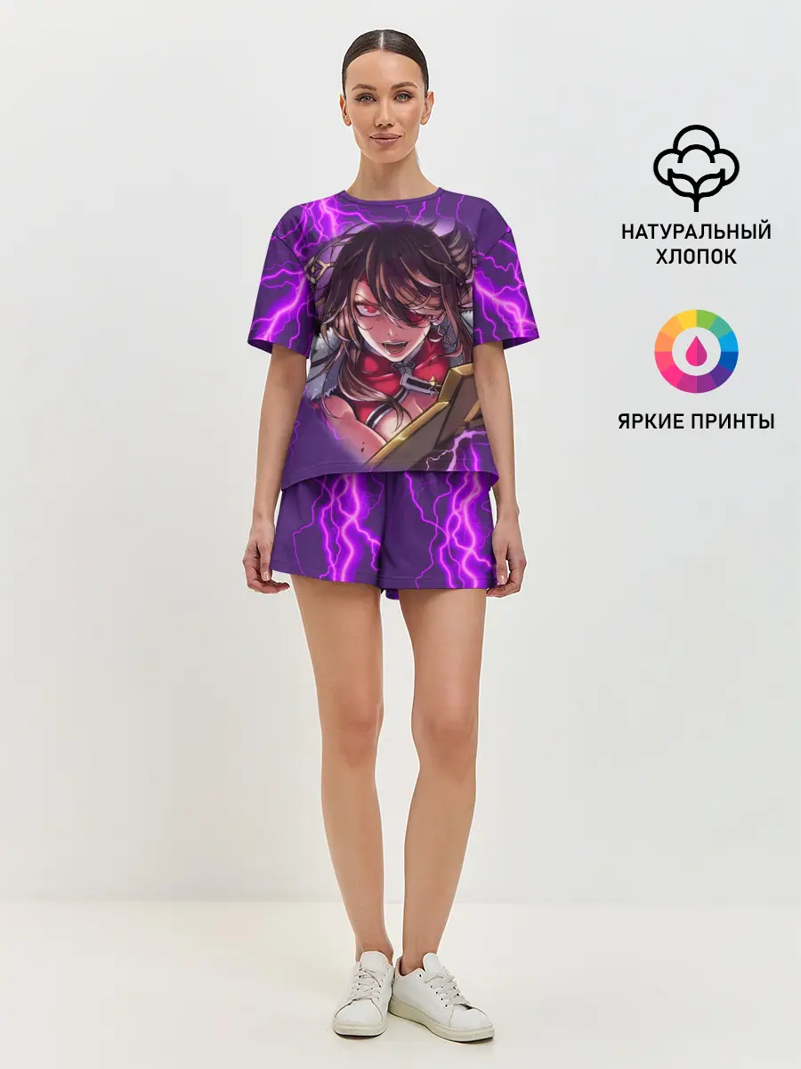 Женская пижама с шортами / GENSHIN IMPACT / МОЛНИЯ