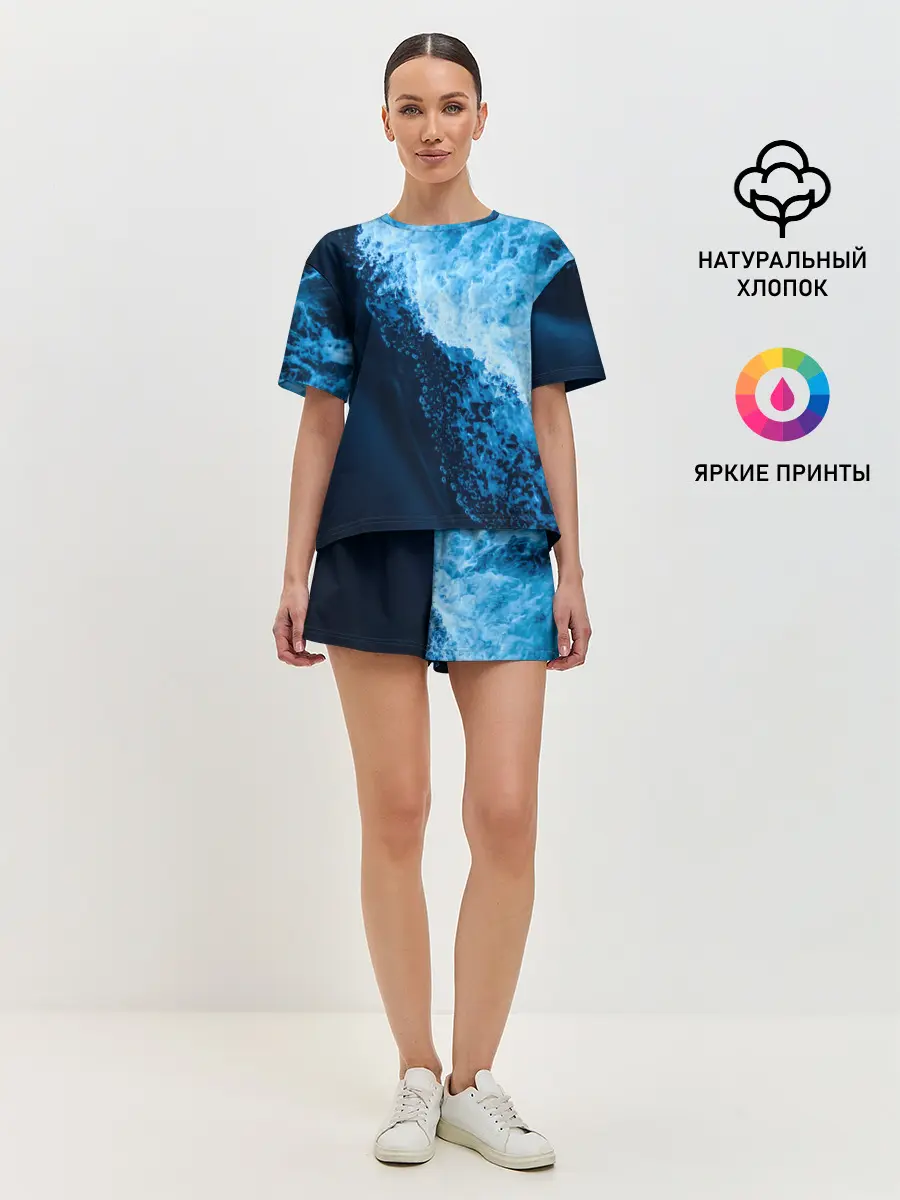 Женская пижама с шортами / море