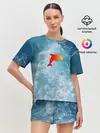 Женская пижама с шортами / Дельфин в море