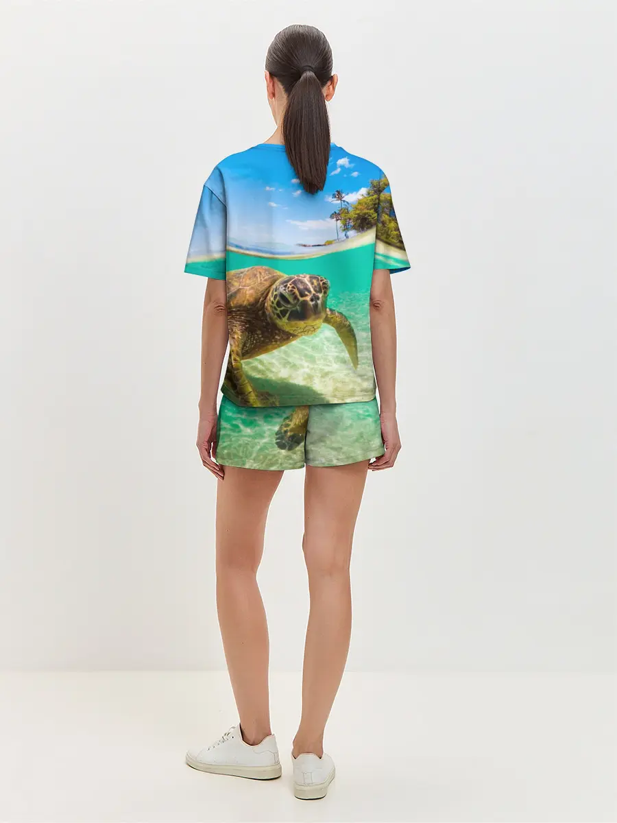 Женская пижама с шортами / Морская черепашка