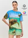 Женская пижама с шортами / Морская черепашка