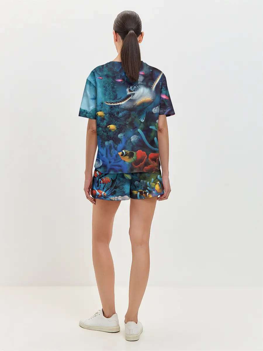 Женская пижама с шортами / Морская черепаха