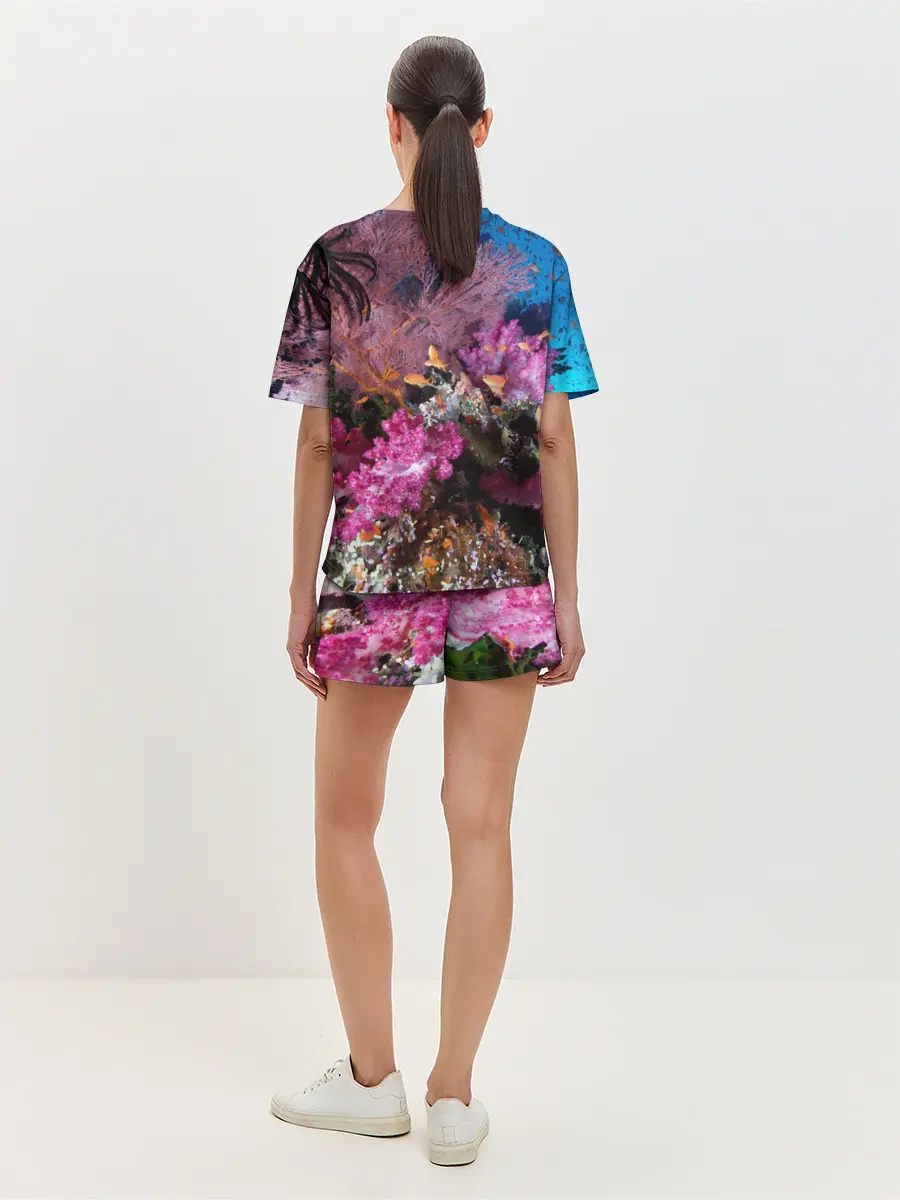 Женская пижама с шортами / Коралловые рыбки