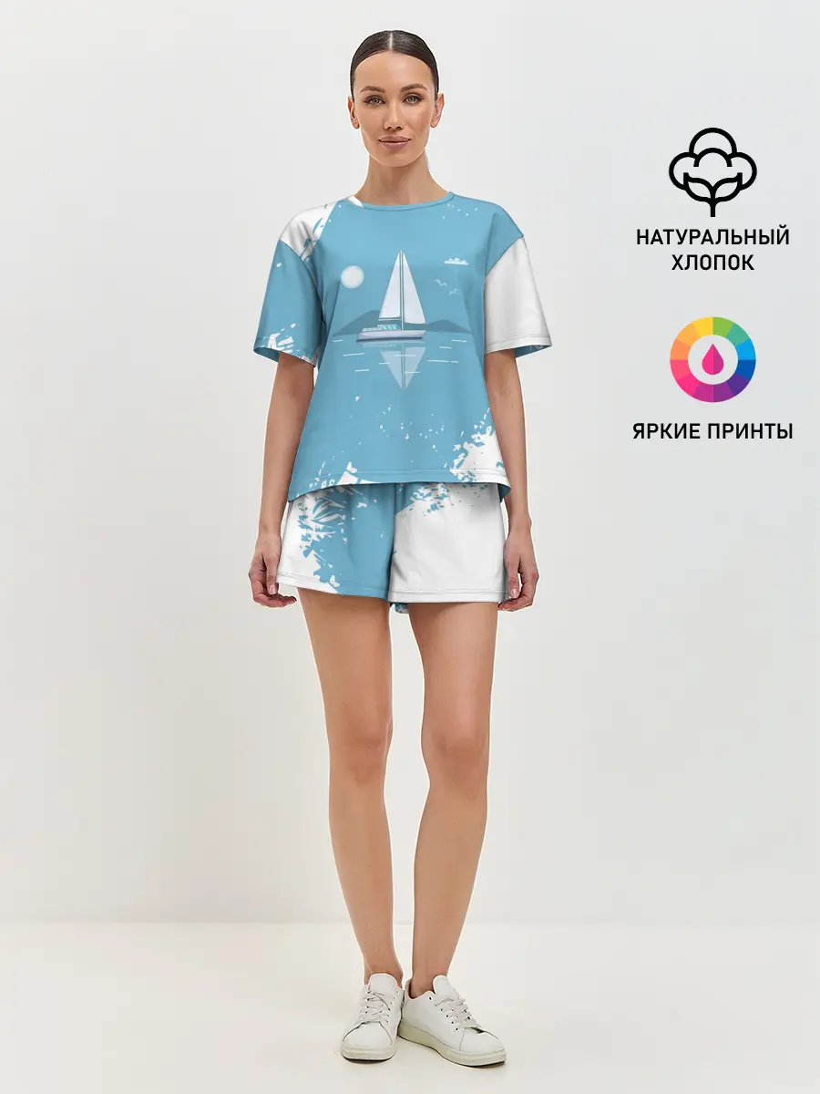 Женская пижама с шортами / ОДИНОКИЙ ПАРУСНИК | SAILBOAT