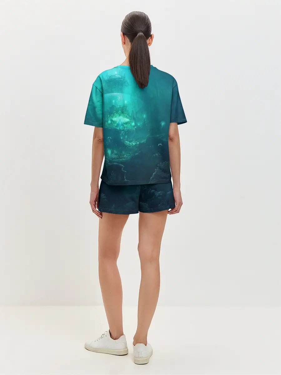 Женская пижама с шортами / Дно морское