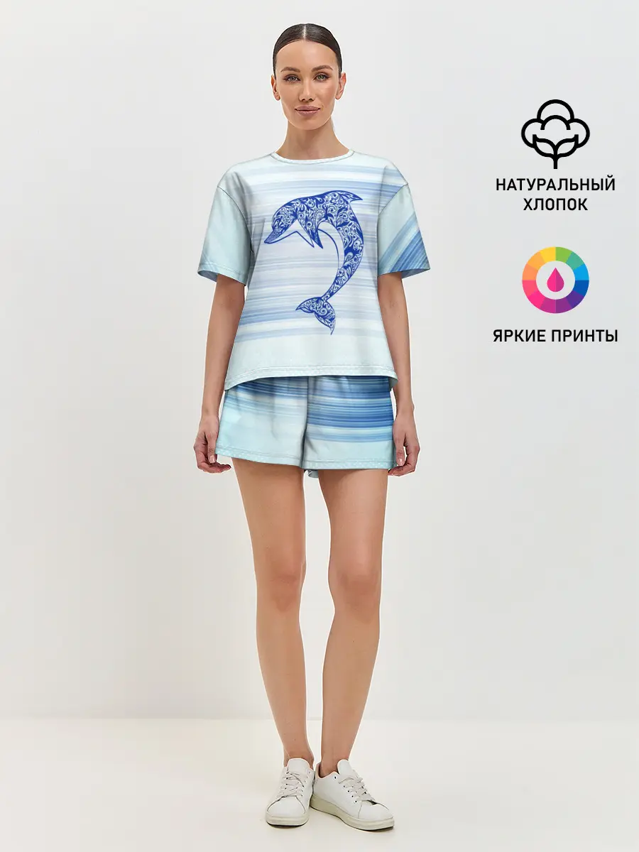 Женская пижама с шортами / Дельфин