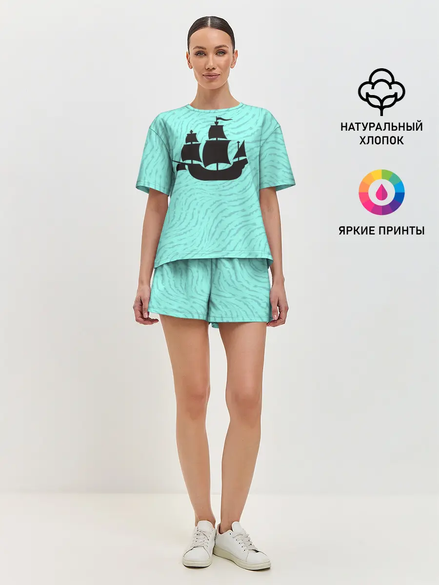 Женская пижама с шортами / Корабль