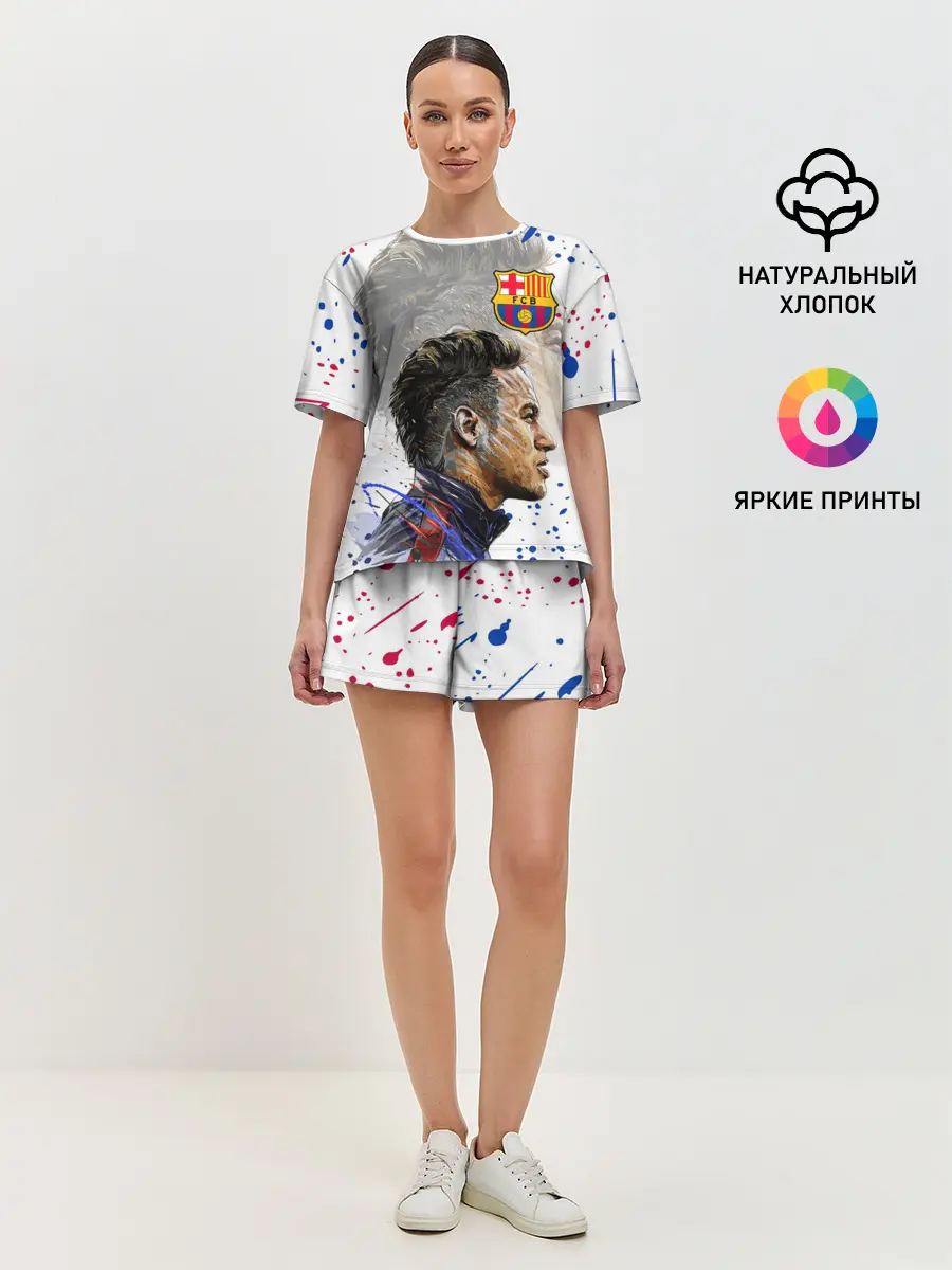 Женская пижама с шортами / НЕЙМАР / NEYMAR / БАРСЕЛОНА