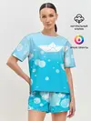 Женская пижама с шортами / Бумажный кораблик