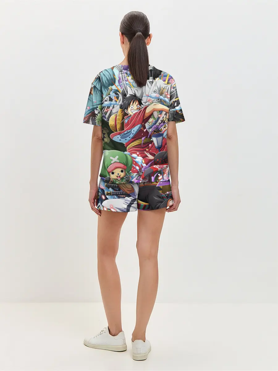 Женская пижама с шортами / One Piece стикербомбинг